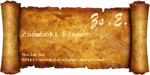 Zsámboki Elemér névjegykártya
